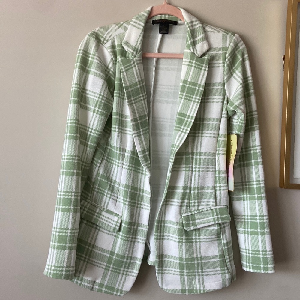Checkered green blazer